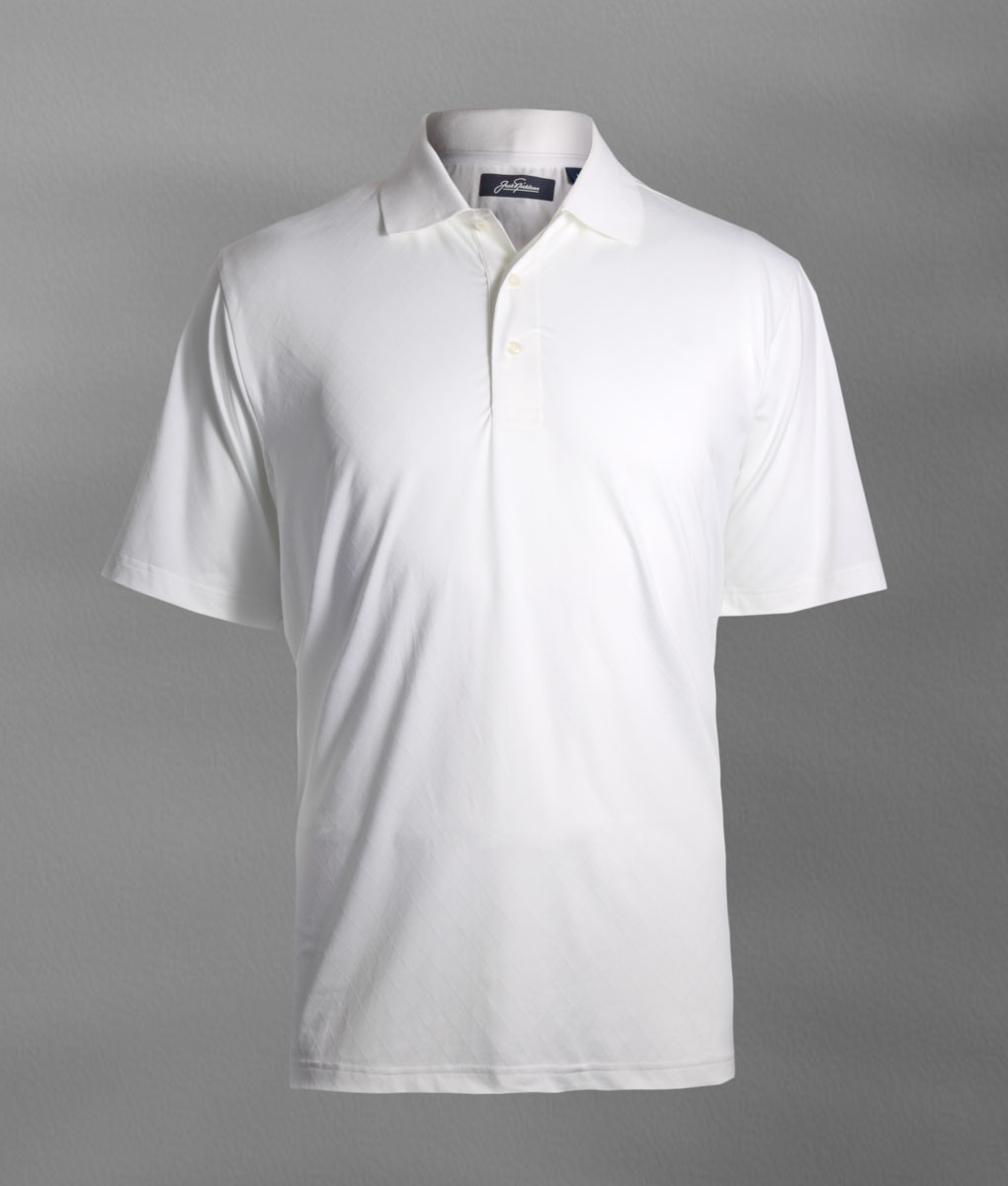 White 101317 - Diamond Textured Jacquard Polo